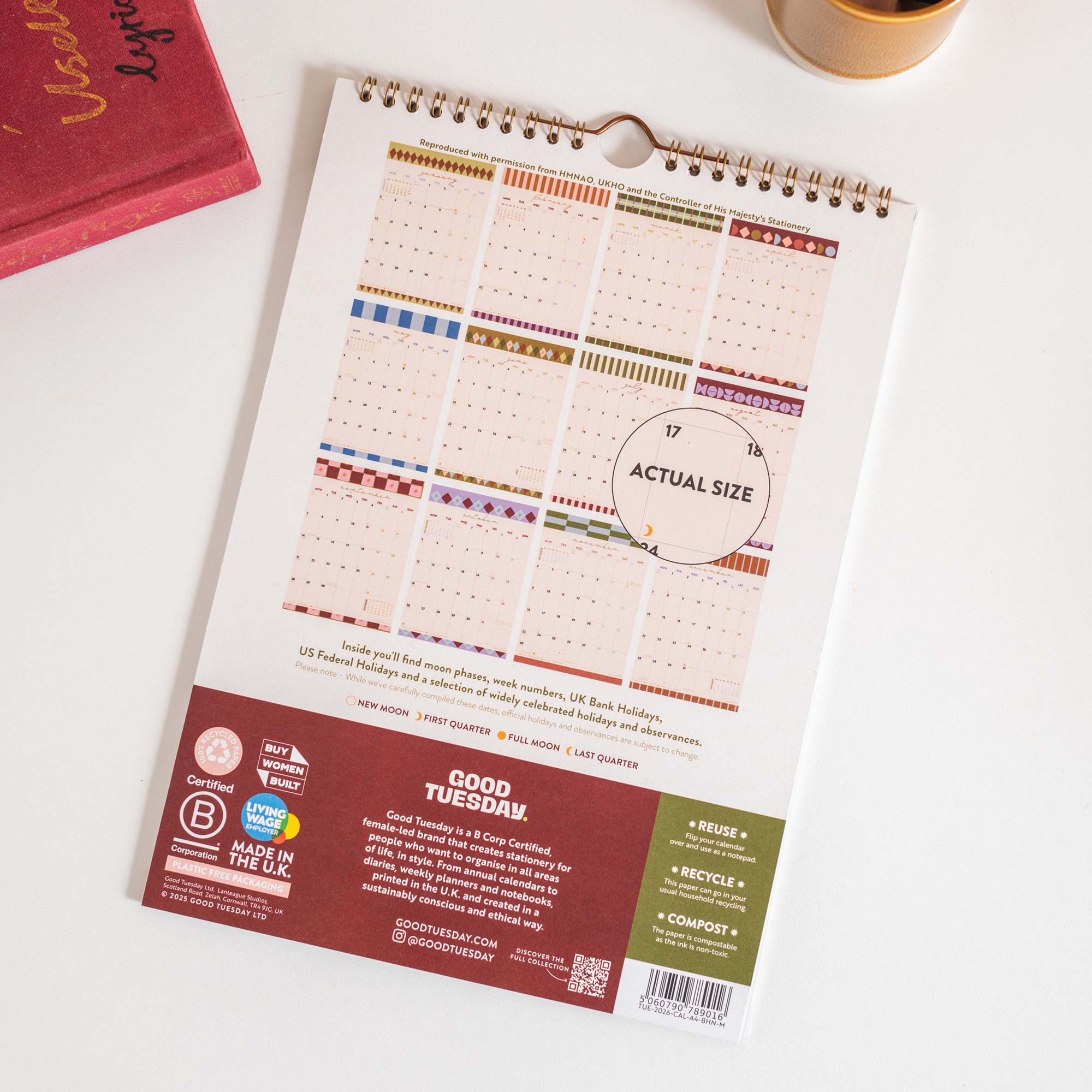 2026 Boho Nouveau A4 Calendar