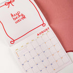 2026 Positive quotes Calendar with August on a pink background