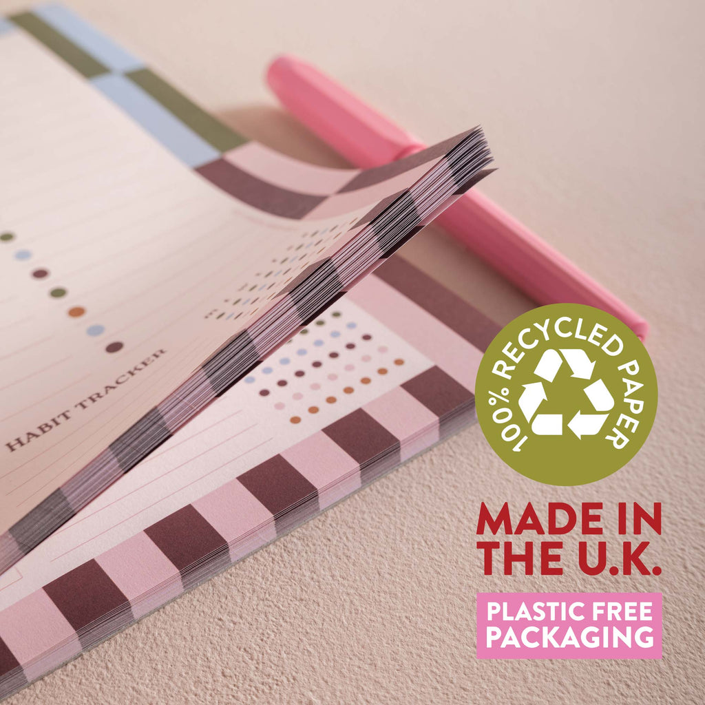 Good Tuesday's Boho Nouveau, Weekly planner. 100% recycled paper. Made in the UK. Plastic free packaging. 