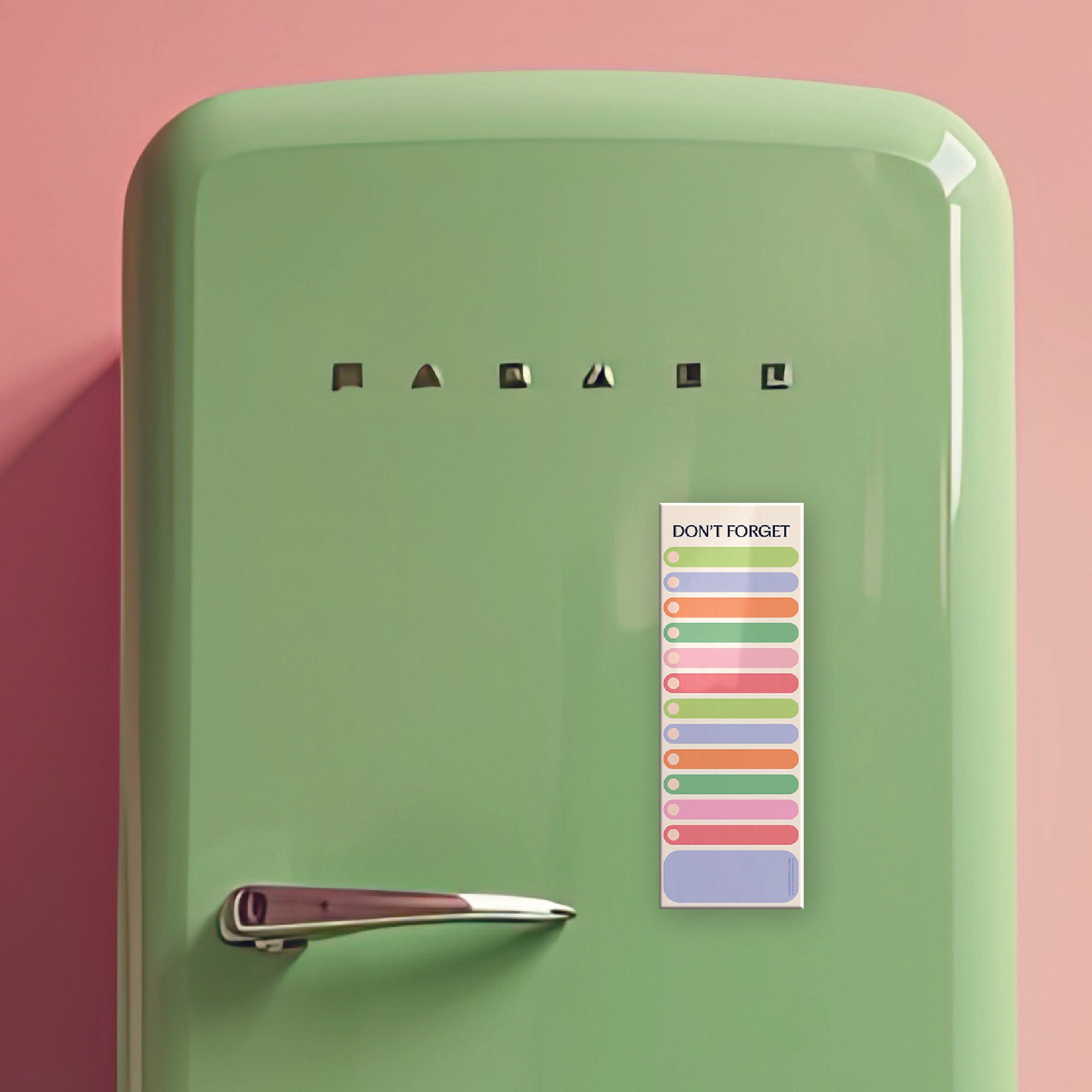 Good Tuesday's Don't Forget to do list. Magnetic Fridge planner, wipeable and reusable. Bright multicoloured design.