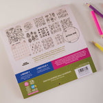 2023 Colouring Wall Calendar packaging with illustrations and recycling information on a white background.