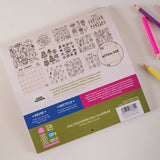 2023 Colouring Wall Calendar packaging with illustrations and recycling information on a white background.