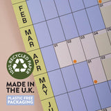 2026 Year Planner for Climate Action by with Cool Earth logo and Good Tuesday. List of key environmental dates. 100% Recycled paper. Made in the UK. Plastic free packaging.