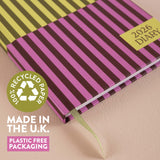 2026 Diary | A5 Hardcover Week to View | Pistachio Stripe