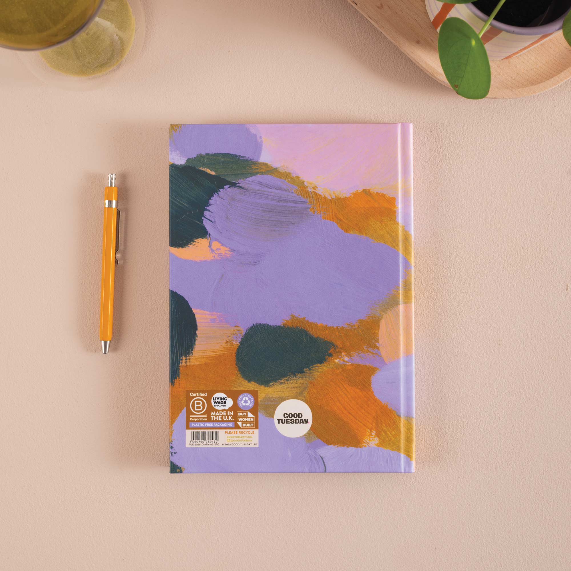 2026 Diary with brushstroke paint design. 