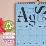 2026–2027 Academic Year Calendar | Playful Type | August Start | A4