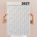 Large A1 Black & White 2027 Wall Calendar. B Corp. Portrait.