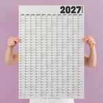 Large A1 Black & White 2027 Wall Calendar. B Corp. Portrait.