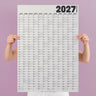 Large A1 Black & White 2027 Wall Calendar. B Corp. Portrait.