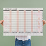 2027 A1 Minimalist Wall Planner, landscape year-at-a-glance layout