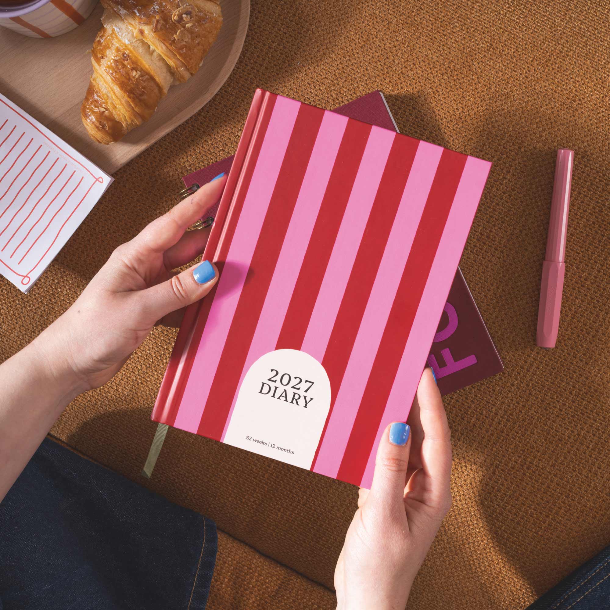 Pink and Red Striped 2027 Diary by Good Tuesday