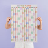 2027 Soft Focus A1 wall planner, pastel monthly grid layout by Good Tuesday