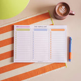 A4 triple list pad with three section layout for organising tasks and to do lists