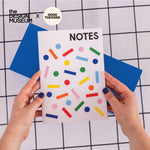 A5 Design Museum Geometric Shapes Notebook, ruled pages, staple binding