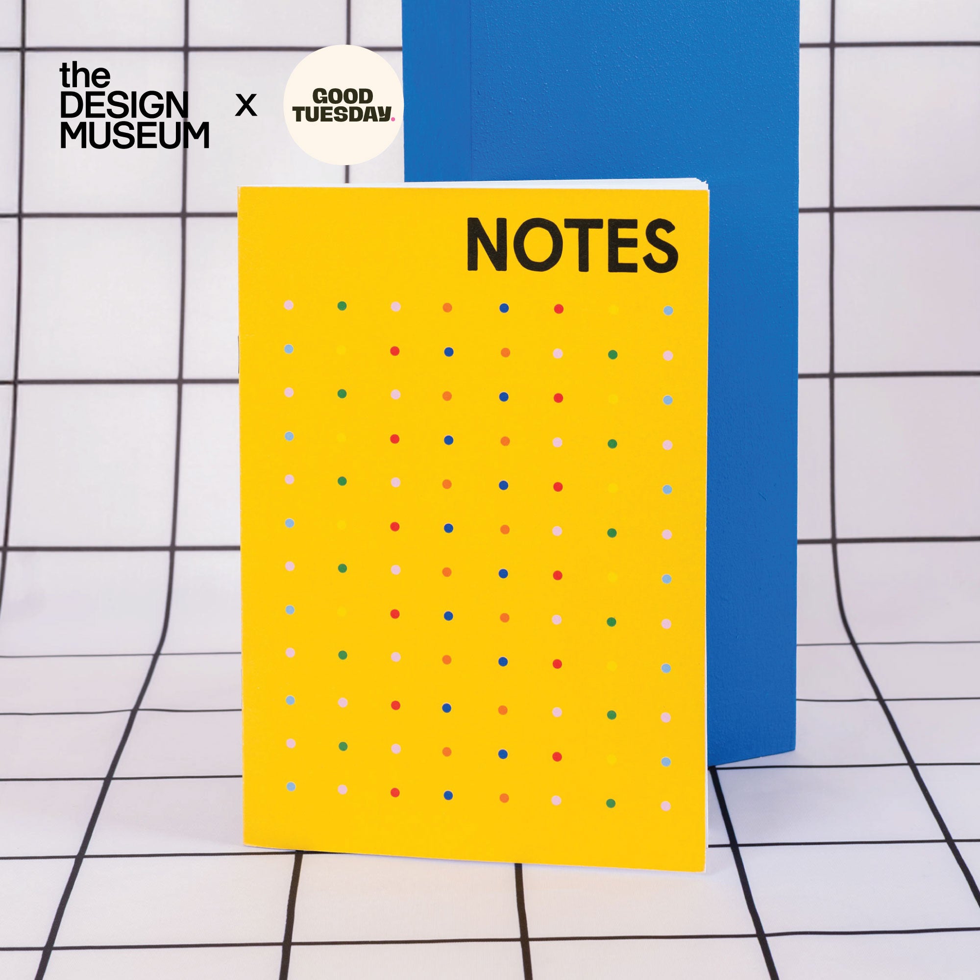 A5 Dotted Grid Design Museum Notebook, yellow cover, dotted pages