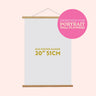 Oak poster hanger with dimensions of 20" (51cm) designed for our portrait wall planners. 