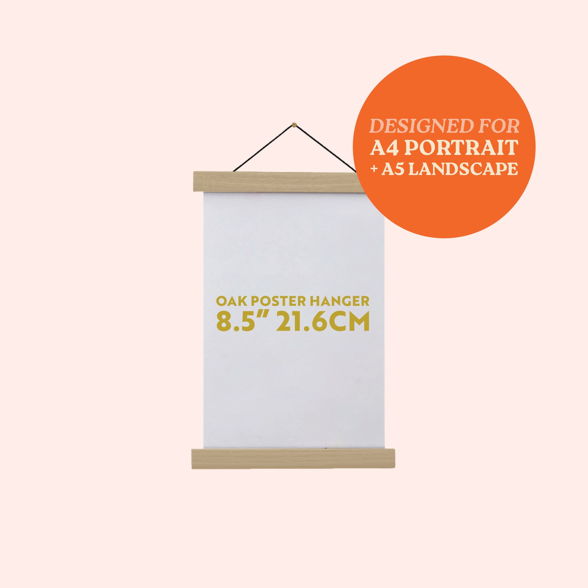 Magnetic Oak Wall Planner Hanger 8.5" 21.6 cm Small