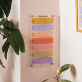 Wipeable weekly planner with spacious daily layout in soft neutral colour palette