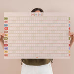 2026 to 2027 academic year wall planner in muted boho colours showing September to August layout