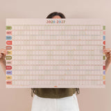 2026 to 2027 academic year wall planner in muted boho colours showing September to August layout