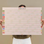 2026 to 2027 academic year wall planner in muted boho colours showing September to August layout