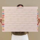 2026 to 2027 academic year wall planner in muted boho colours showing September to August layout