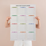 2026 to 2027 academic monthly grid year wall planner in pastel colours showing September to August layout