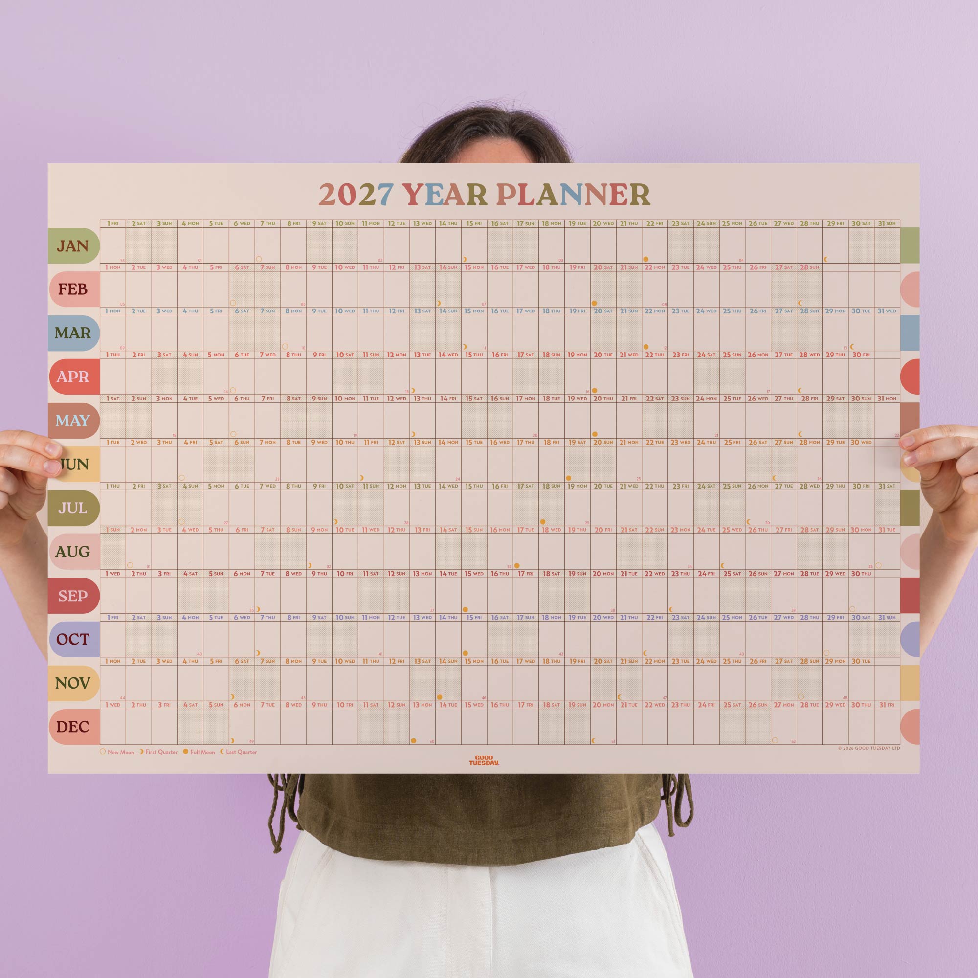 2027 Boho Arches wall planner, landscape format by Good Tuesday