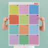 2027 A1 Colourburst Monthly Grid Wall Planner, portrait dedicated month-to-view grid