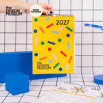 2027 Design Museum Dots & Grids A4 Calendar, A4, blue wireo binding