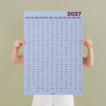 2027 Glacier Blue wall planner, portrait format by Good Tuesday