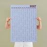 2027 Glacier Blue wall planner, portrait format by Good Tuesday