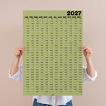 Large A1 Matcha 2027 Wall Calendar. B Corp. Portrait.