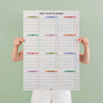 Large A1 Pastel Monthly Grid 2027 Wall Calendar. B Corp. Portrait.