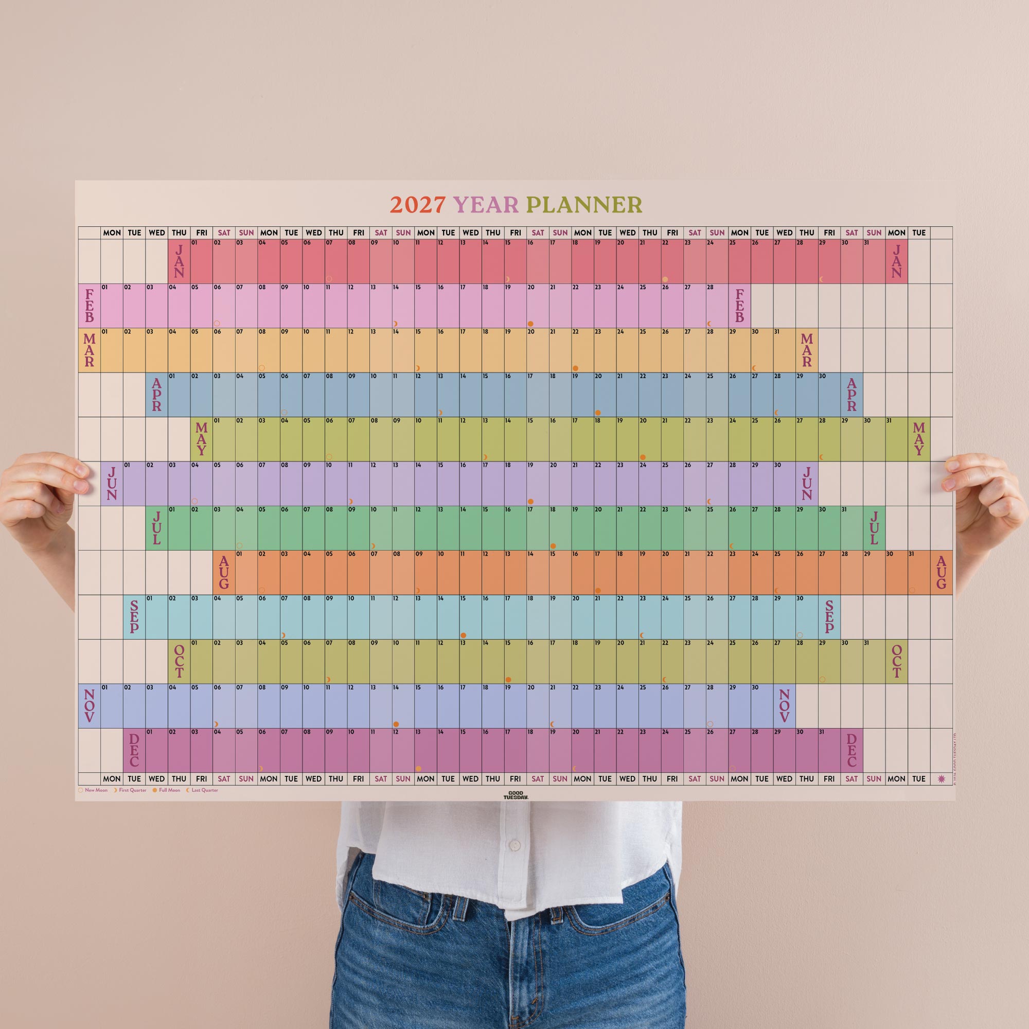 2027 Rainbow Wall Planner by Good Tuesday