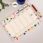 A4 Design Museum Dots & Grids Weekly Planner Pad, Monday to Sunday weekly view with to-do section