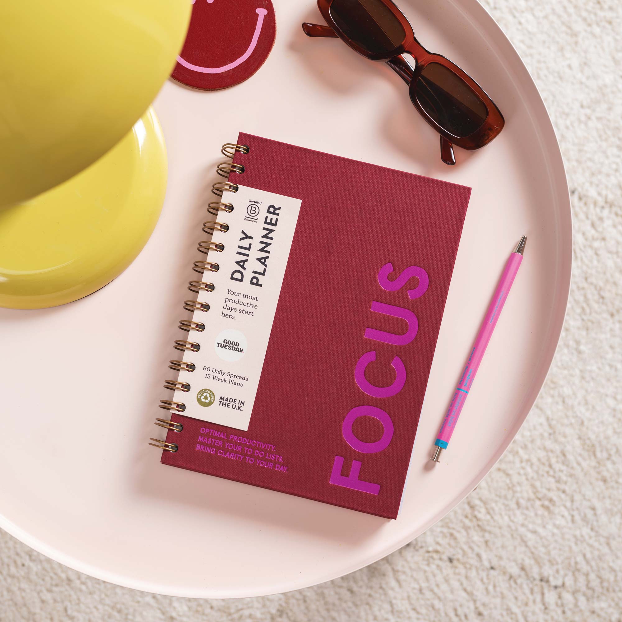 Burgundy Daily Productivity Planner by Good Tuesday