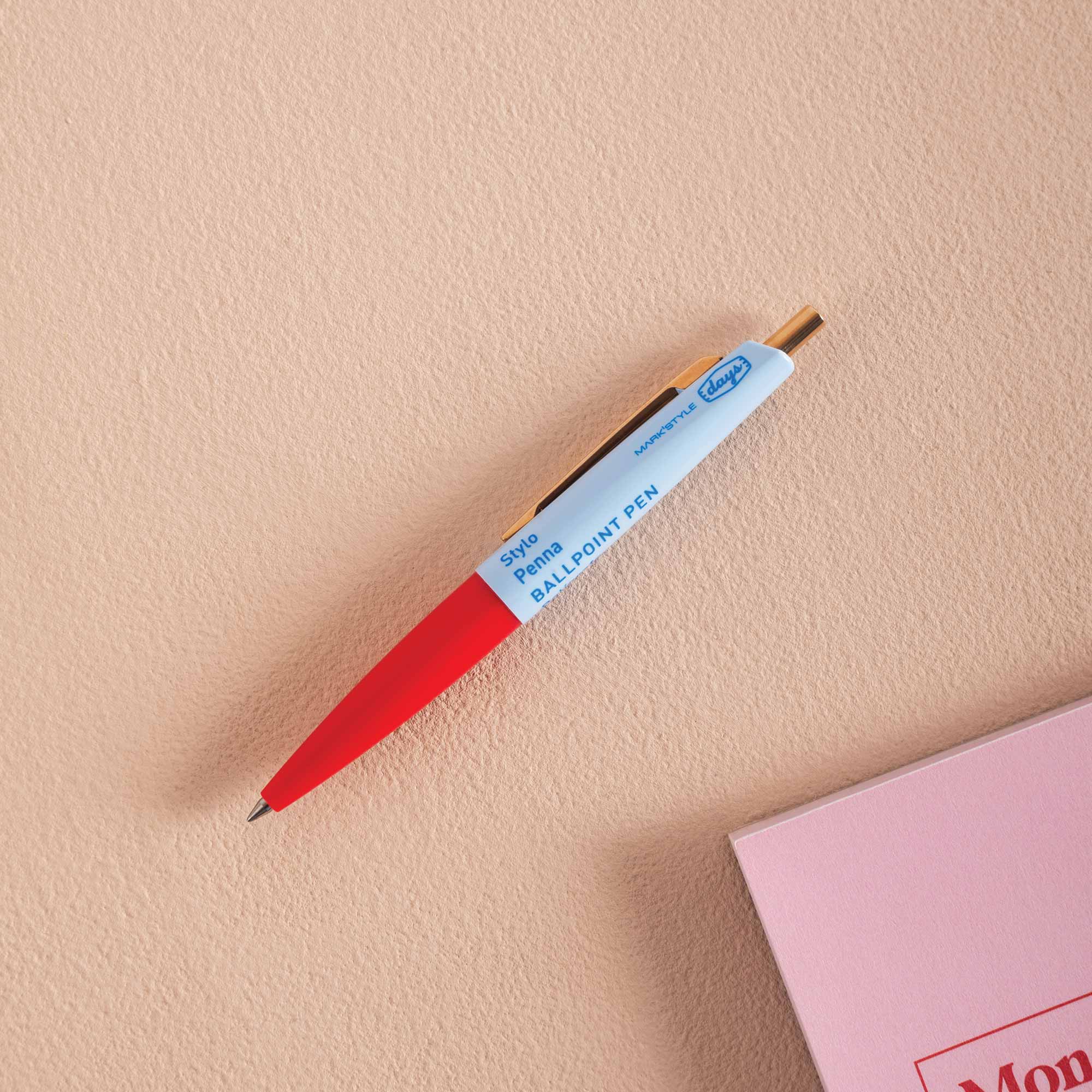 Retro design Ballpoint pen, blue and red, Anterique x Days
