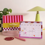 2027 Desk Calendar by Good Tuesday in Checks & Stripes, A5 size, free-standing