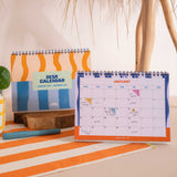 2027 Desk Calendar by Good Tuesday in Coastal Stripe, A5 size, free-standing