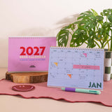 2027 Desk Calendar by Good Tuesday in Colourburst, A5 size, free-standing