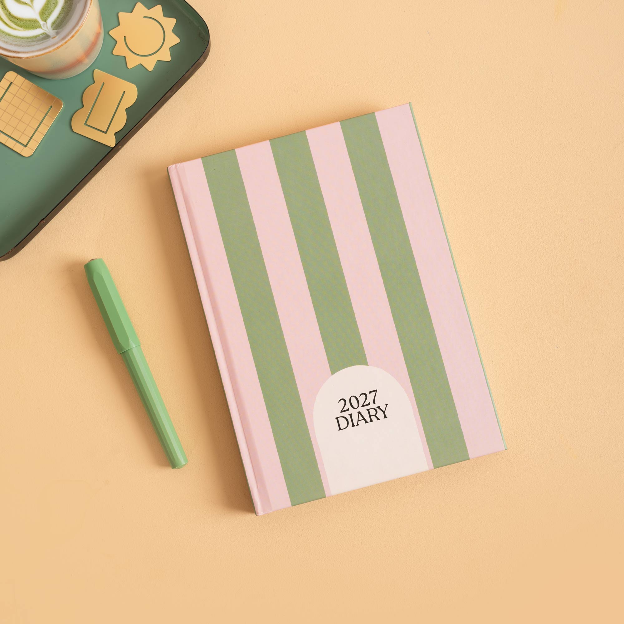 2027 Sage Stripe Diary by Good Tuesday 