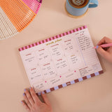A4 Checks & Stripes Weekly Planner Pad by Good Tuesday, pattern-mixed weekly planner pad