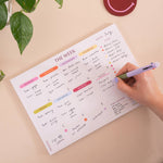A4 Colour Theory Weekly Planner Pad by Good Tuesday, colour-blocked weekly planner pad