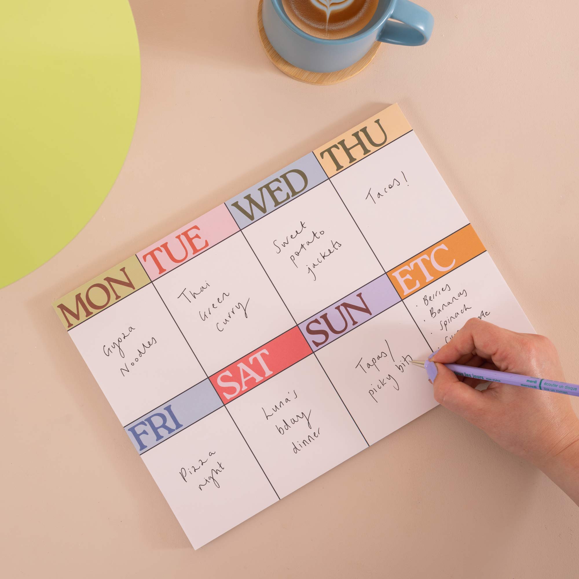 A4 Scandi Weekly Planner Pad by Good Tuesday, pared-back Scandi weekly planner pad
