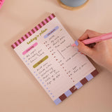 A5 Checks & Stripes Daily Planner Pad by Good Tuesday, pattern-mixed daily planner pad