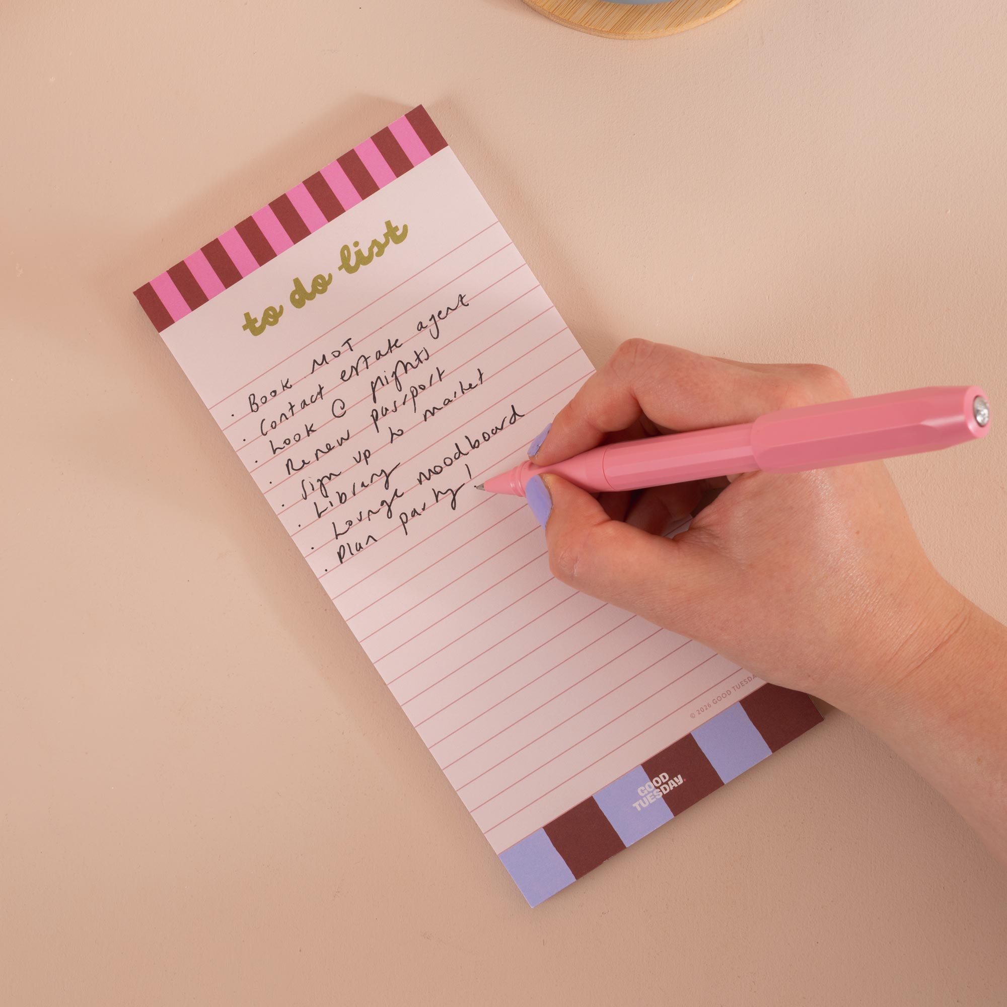 Checks & Stripes To Do List Pad by Good Tuesday, playful checks and stripes to-do list pad