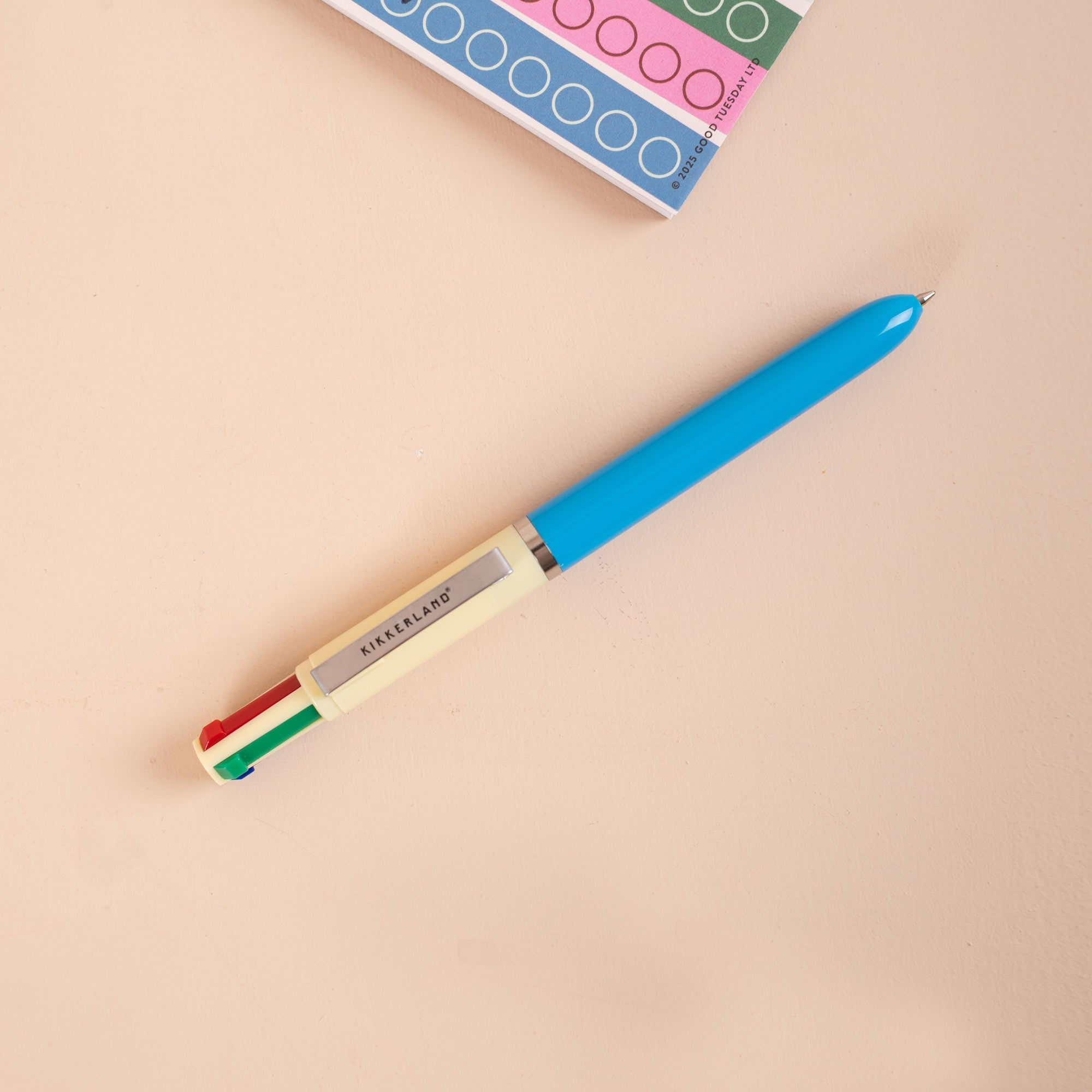 Kikkerland multicolour vintage pen in Blue, one barrel holding several ink colours