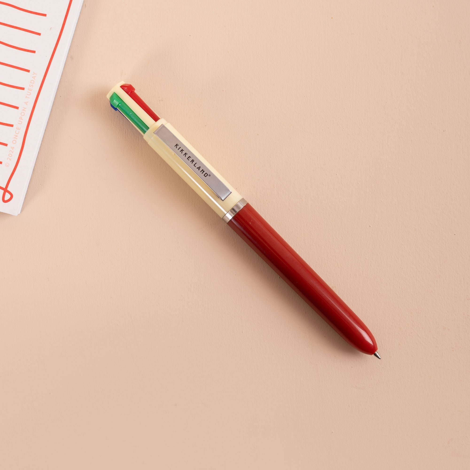 Kikkerland multicolour vintage pen in Red, one barrel holding several ink colours