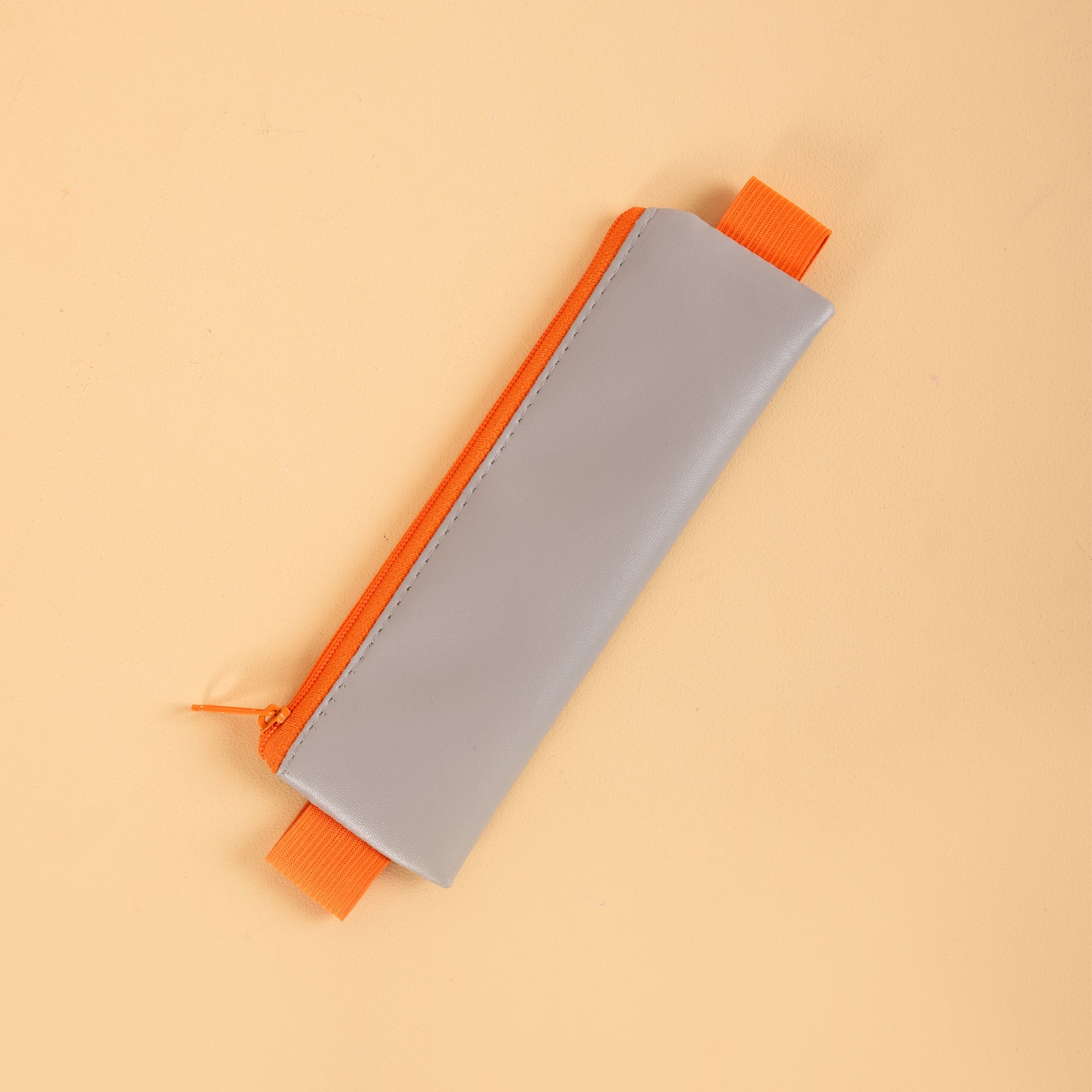 Kikkerland notebook pencil pouch in Grey, slim zip pouch for pens and pencils